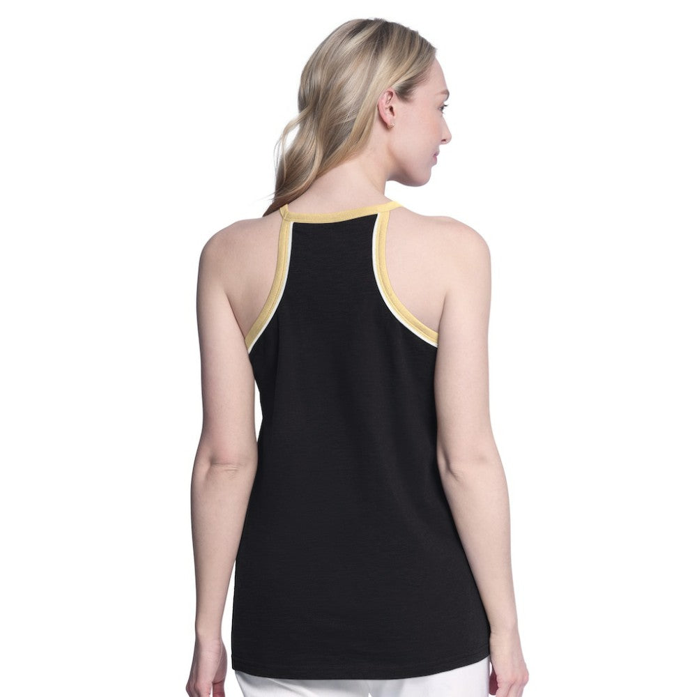 Vegas Golden Knights G-III 4Her by Carl Banks Women's Curveball Racerback Scoop Neck Slub Tank Top - Black | NHL Lifestyle
