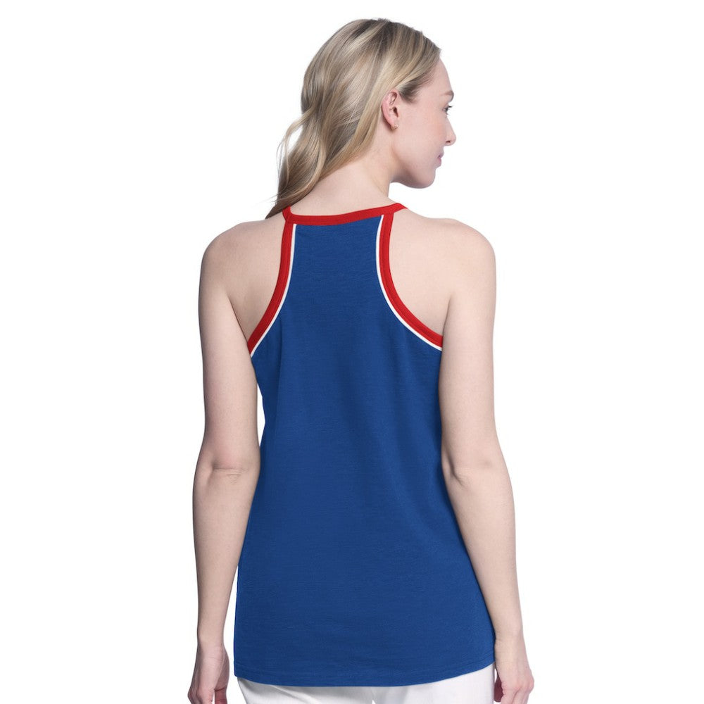 New York Rangers G-III 4Her by Carl Banks Women's Curveball Racerback Scoop Neck Slub Tank Top - Blue | NHL near me