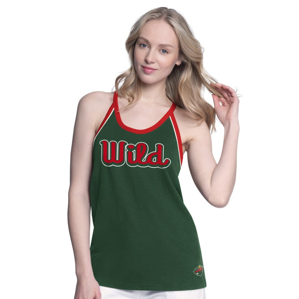 Minnesota Wild G-III 4Her by Carl Banks Women's Curveball Racerback Scoop Neck Slub Tank Top - Green | NHL sale