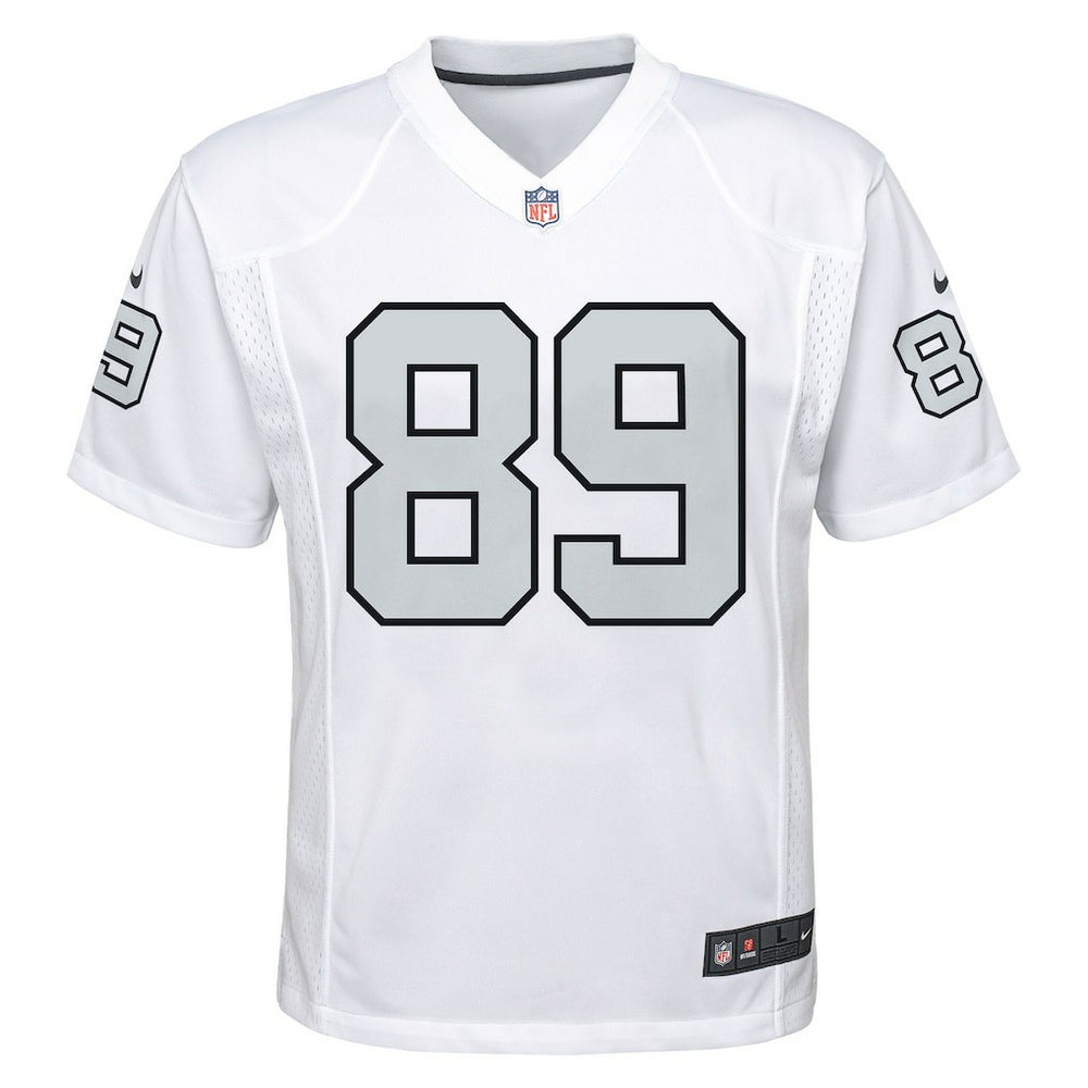 Brock Bowers Las Vegas Raiders Youth Alternate Game Jersey - White - Nike