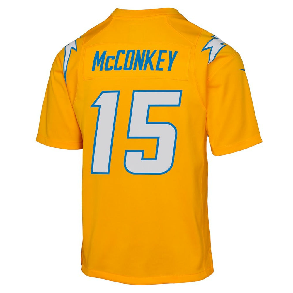 Ladd McConkey Los Angeles Chargers Youth Alternate Charger Power Game Player Jersey - Gold - Nike
