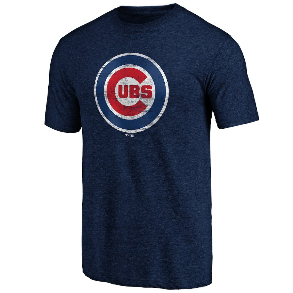 Chicago Cubs Weathered Official Logo Tri-Blend T-Shirt Outlet