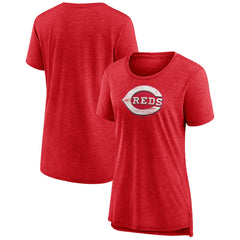Cincinnati Reds Women's Weathered Official Logo Tri-Blend T-Shirt Outlet