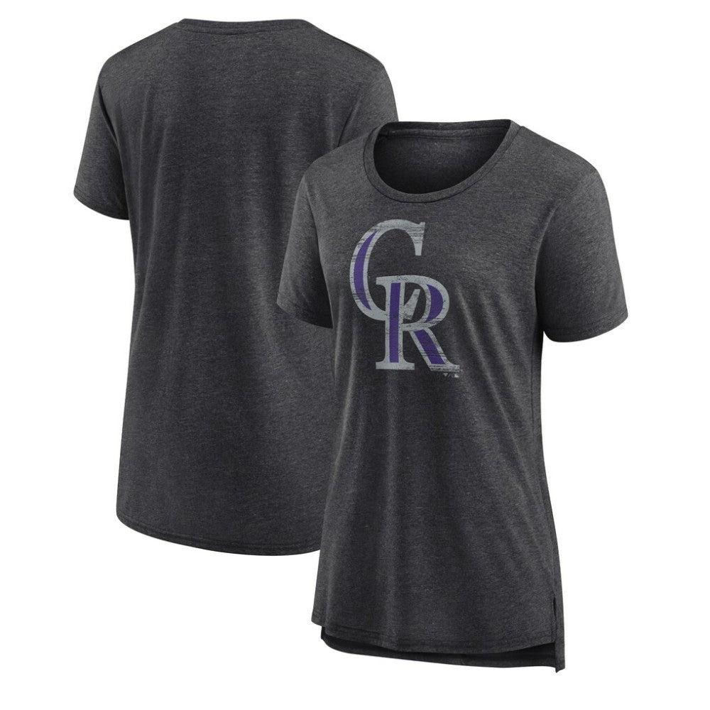 Colorado Rockies Women's Weathered Official Logo Tri-Blend T-Shirt Outlet