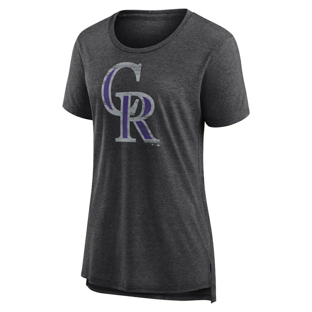 Colorado Rockies Women's Weathered Official Logo Tri-Blend T-Shirt Outlet