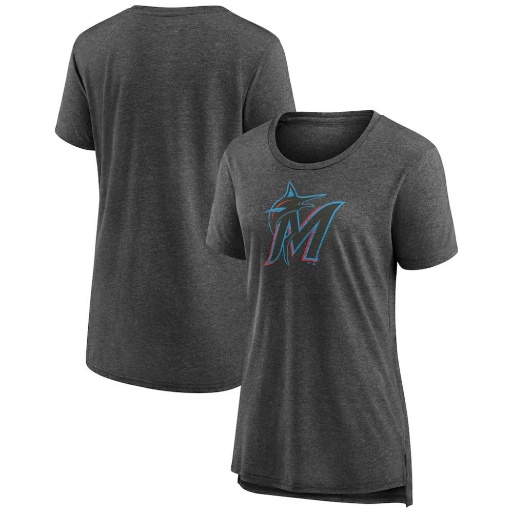 Miami Marlins Women's Weathered Official Logo Tri-Blend T-Shirt for sale
