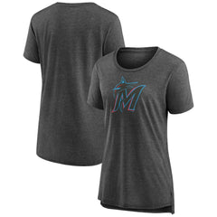 Miami Marlins Women's Weathered Official Logo Tri-Blend T-Shirt for sale