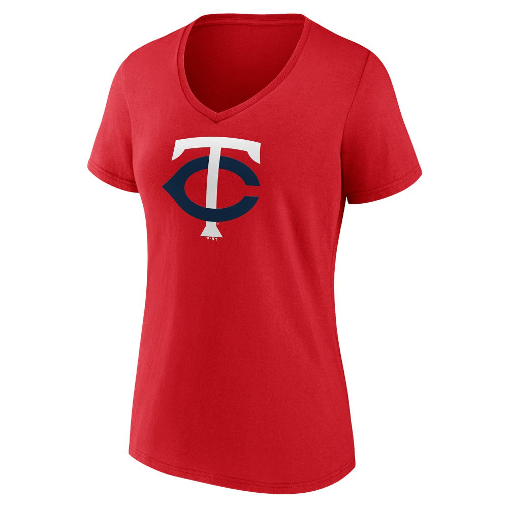 Minnesota Twins Women's Official Logo V-Neck T-Shirt Outlet