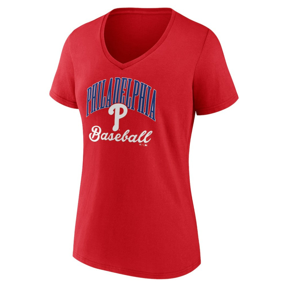 Philadelphia Phillies Women's Victory Script V-Neck T-Shirt Discount