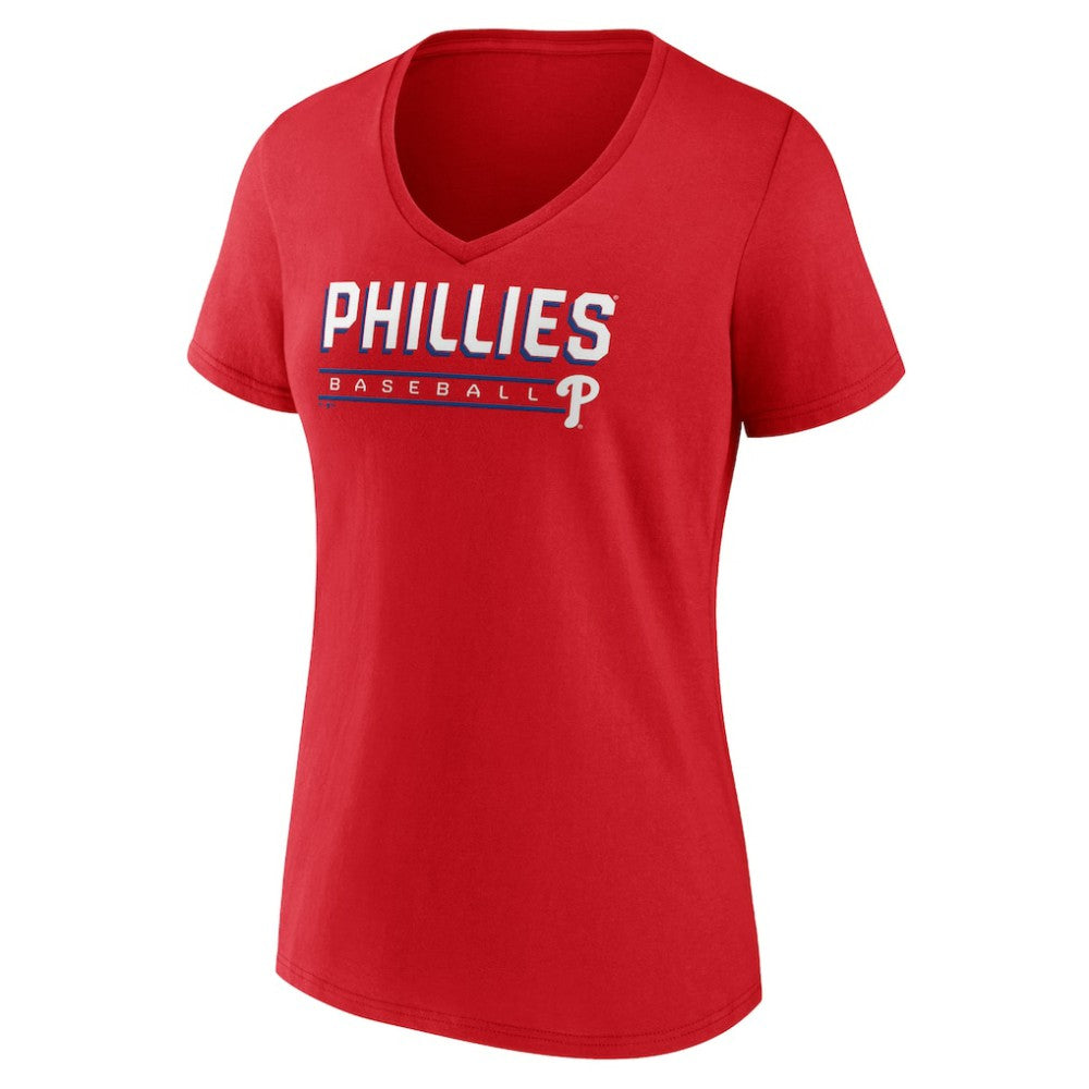 Philadelphia Phillies Women's Primary Play V-Neck T-Shirt Discount