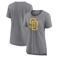 San Diego Padres Women's Weathered Official Logo Tri-Blend T-Shirt Sale