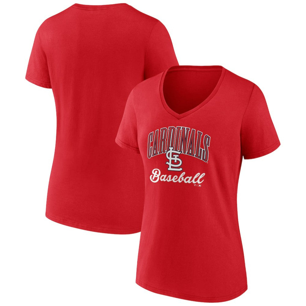 St. Louis Cardinals Women's Victory Script V-Neck T-Shirt Discount