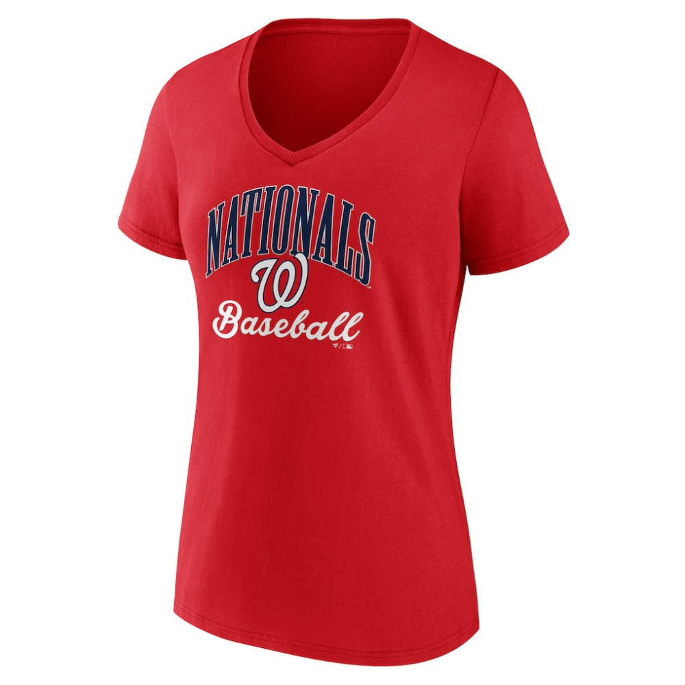 Washington Nationals Women's Victory Script V-Neck T-Shirt for sale