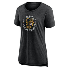Pittsburgh Steelers Women's Steel City Tri-Blend T-Shirt - Charcoal - NFL