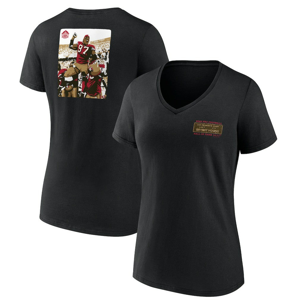 Bryant Young San Francisco 49ers Women's Hall of Fame V-Neck T-Shirt - Black - NFL