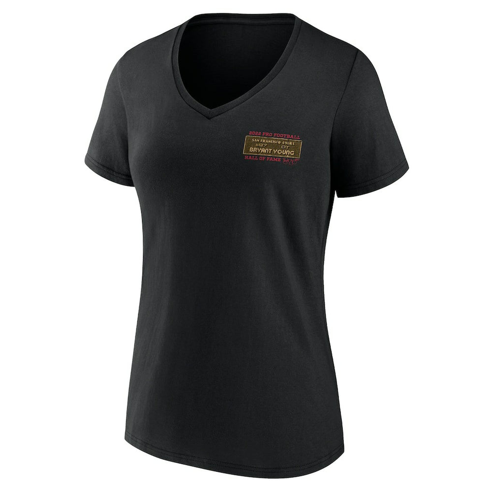 Bryant Young San Francisco 49ers Women's Hall of Fame V-Neck T-Shirt - Black - NFL