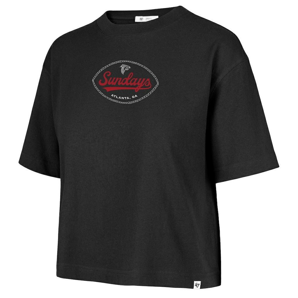 Atlanta Falcons '47 Women's Windthrow Reed City Sundays T-Shirt - Black - 47 brand