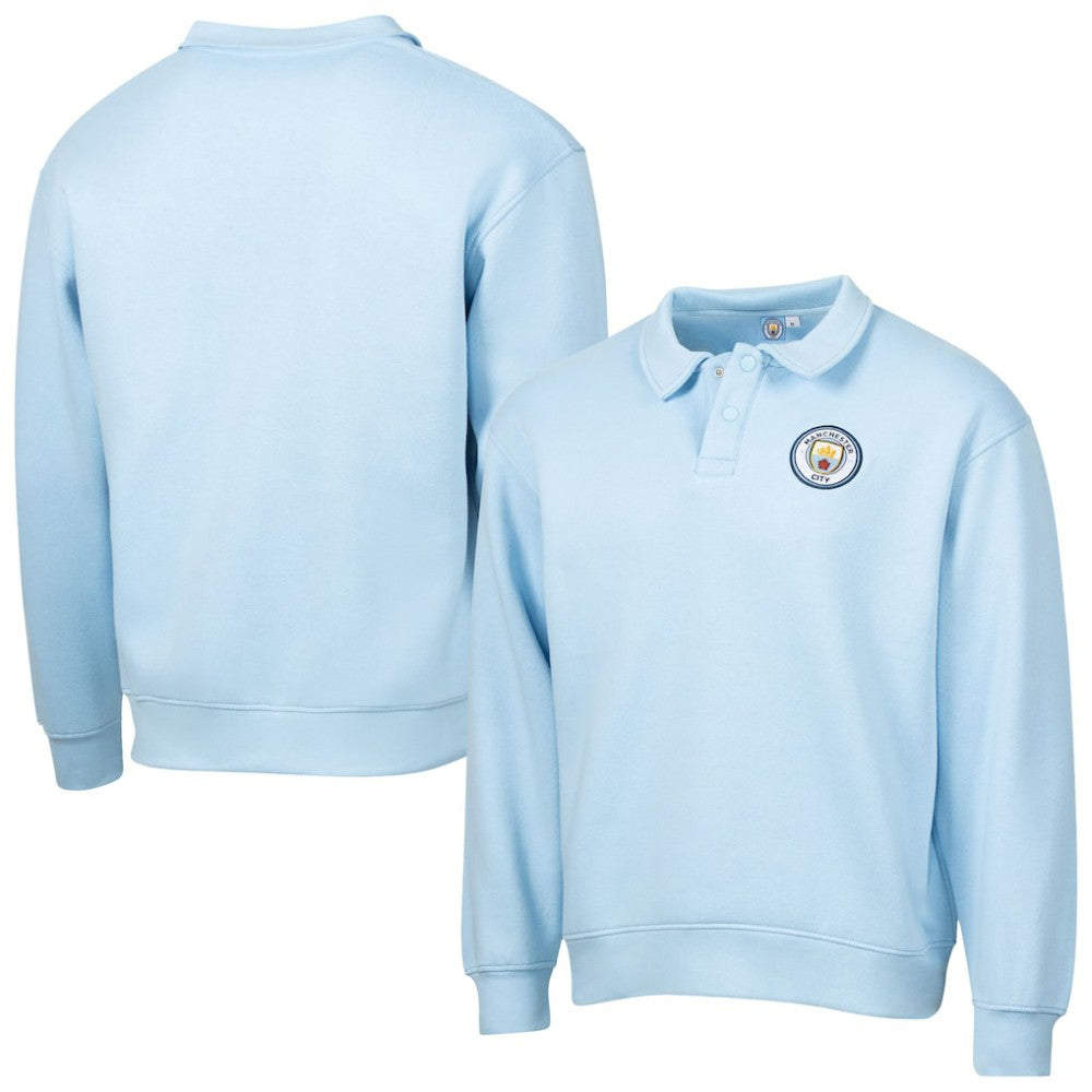 Manchester City Sport Design Sweden Retro Relaxed Fleece Sweatshirt Light Blue