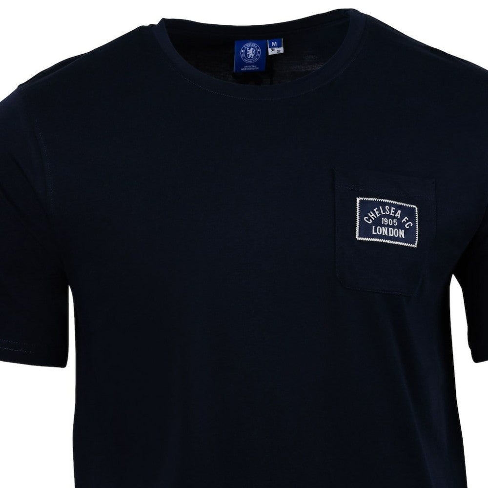 Chelsea Sport Design Sweden Relaxed Post Match Pocket T-Shirt Navy