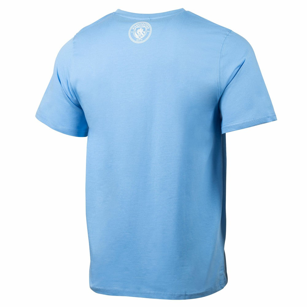 Manchester City Sport Design Sweden Relaxed Post Match Pocket T-Shirt Sky Blue