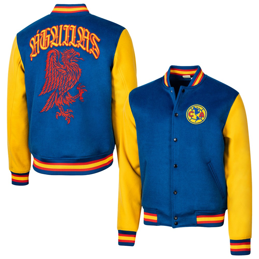 Club America Sport Design Sweden Free Kick Wool Varsity Jacket Royal