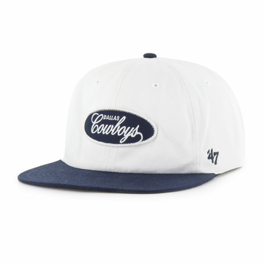 Dallas Cowboys '47 Foundational Captain Snapback Hat - White/Navy - 47 brand