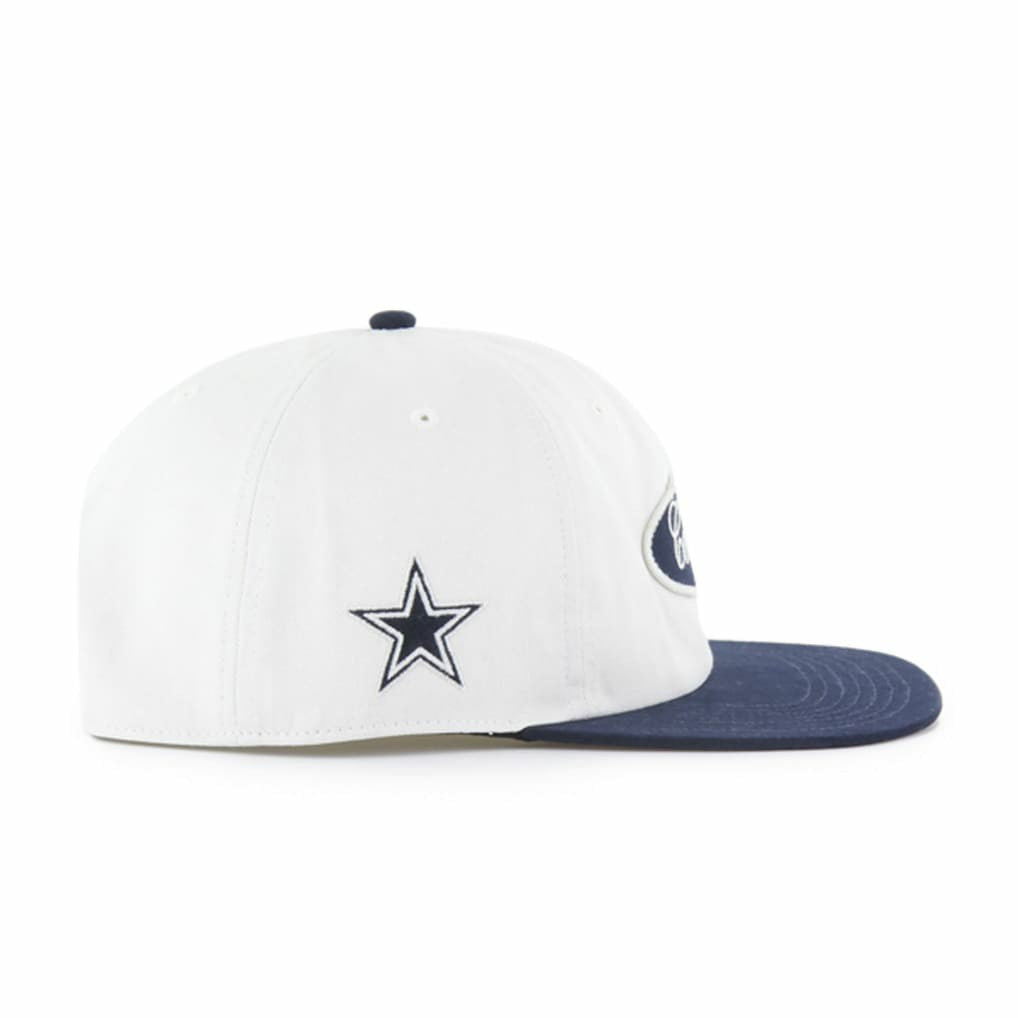 Dallas Cowboys '47 Foundational Captain Snapback Hat - White/Navy - 47 brand