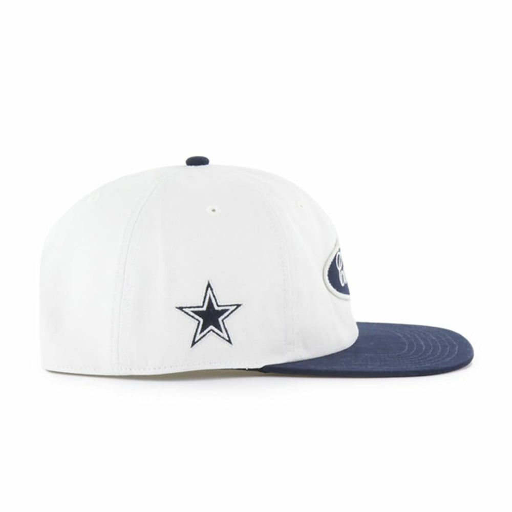 Dallas Cowboys '47 Foundational Captain Snapback Hat - White/Navy - 47 brand