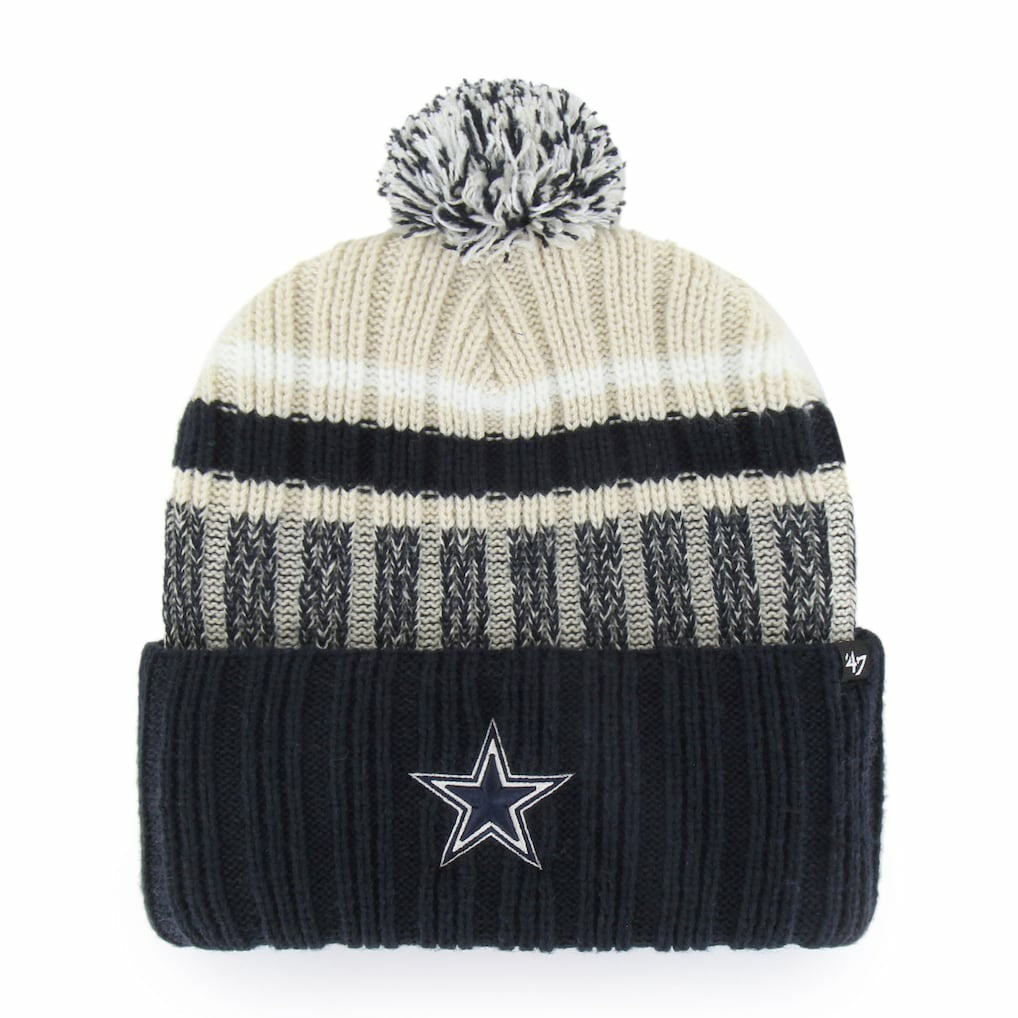 Dallas Cowboys '47 Long Range Cuffed Knit Hat with Pom - Navy - 47 brand