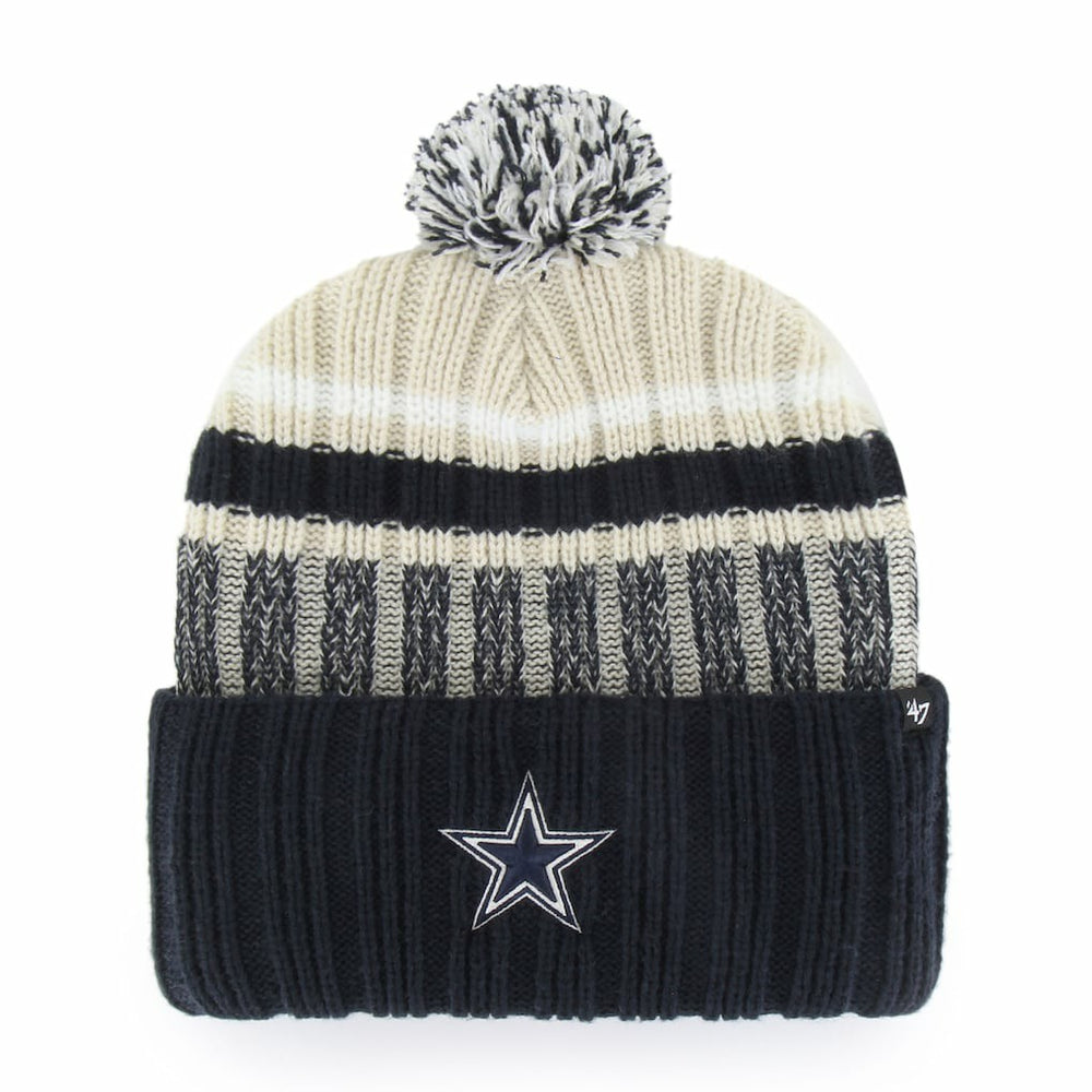 Dallas Cowboys '47 Long Range Cuffed Knit Hat with Pom - Navy - 47 brand