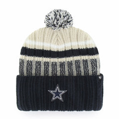 Dallas Cowboys '47 Long Range Cuffed Knit Hat with Pom - Navy - 47 brand