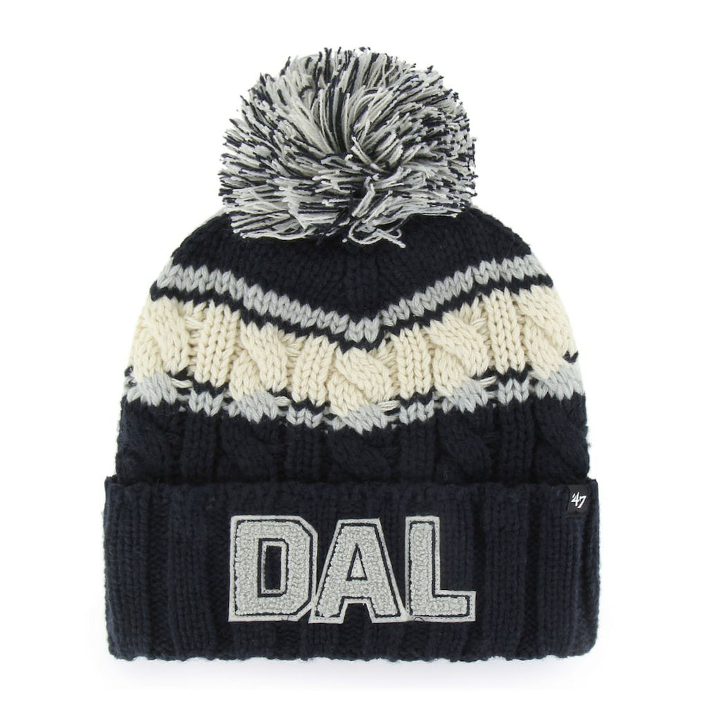 Dallas Cowboys '47 Women's Emma Cuffed Knit Hat with Pom - Navy - 47 brand