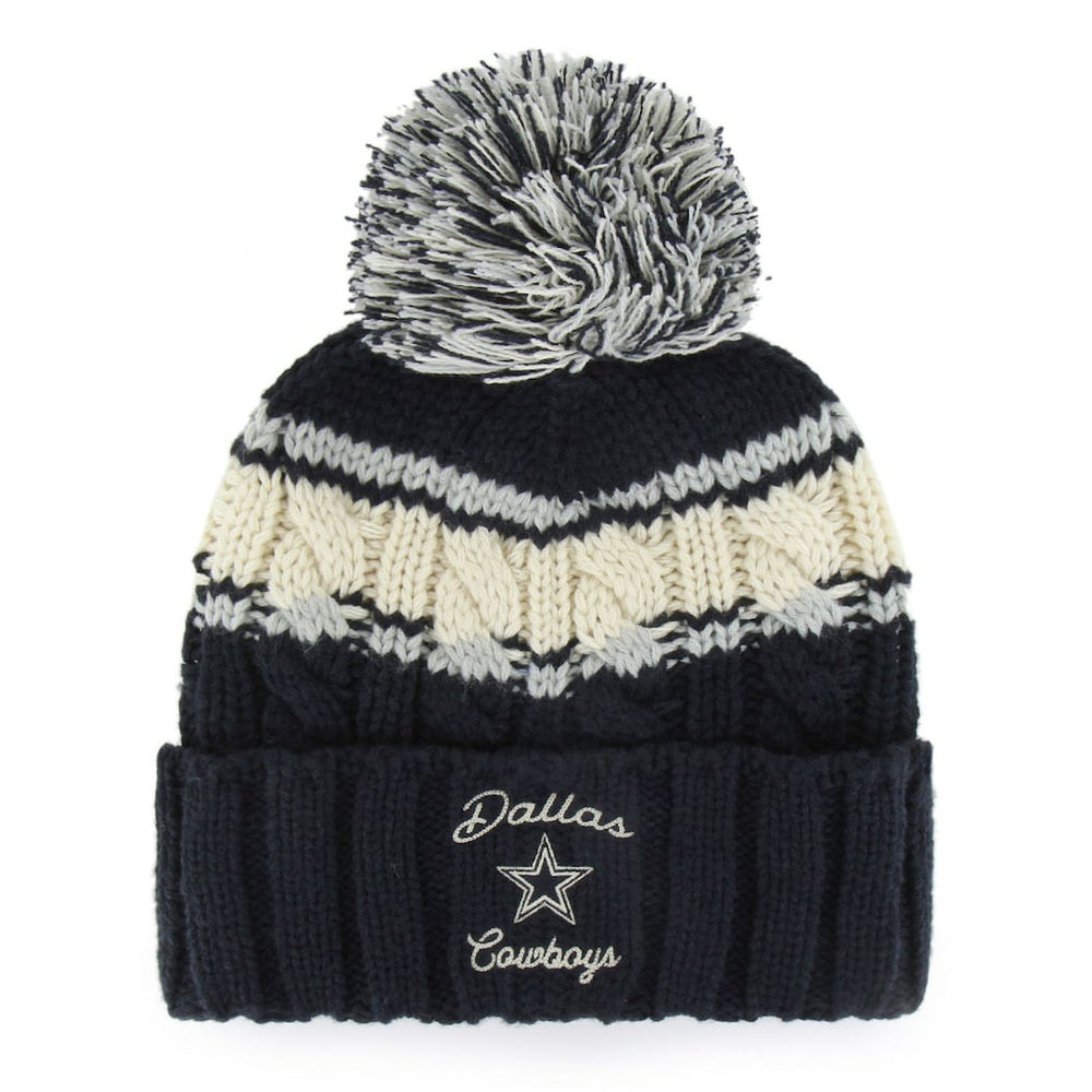 Dallas Cowboys '47 Women's Emma Cuffed Knit Hat with Pom - Navy - 47 brand