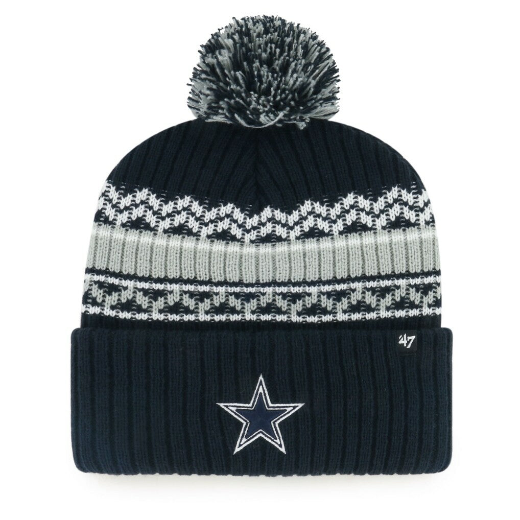 Dallas Cowboys '47 Youth Polar Vortex Cuffed Knit Hat with Pom - Navy - 47 brand
