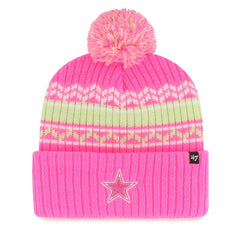 Dallas Cowboys '47 Girls Youth Polar Vortex Cuffed Knit Hat with Pom - Pink - 47 brand