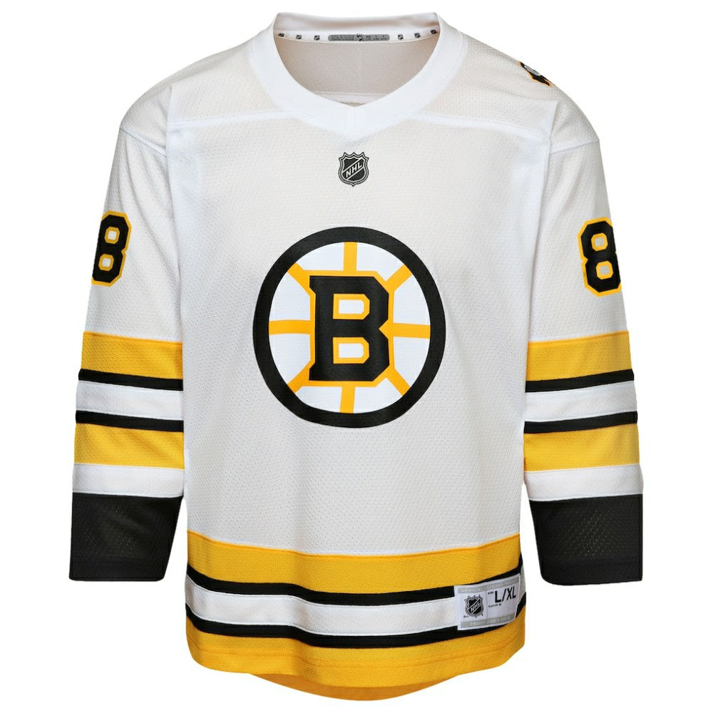 David Pastrnak Boston Bruins Youth Home Replica Player Jersey - White | NHL Clearance