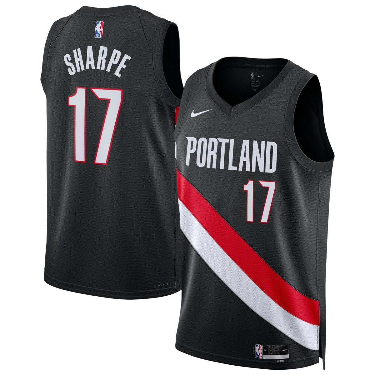 Nike Shaedon Sharpe Portland Trail Blazers Unisex Swingman Jersey Icon Edition Black