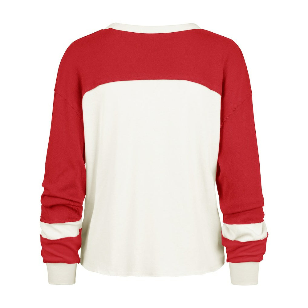 San Francisco 49ers '47 Women's Double Header Curve Toni Long Sleeve T-Shirt - Cream - 47 brand
