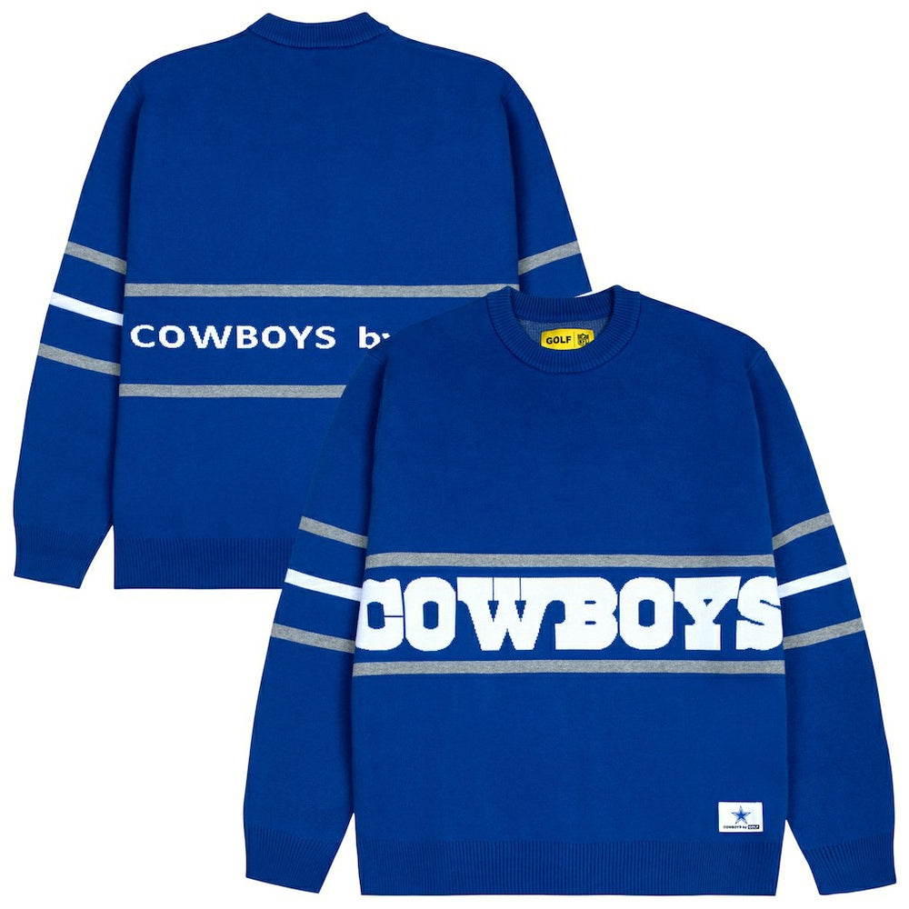 Dallas Cowboys GOLF WANG Jacquard Pullover Sweater - Blue - NFL