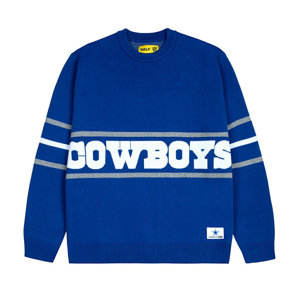 Dallas Cowboys GOLF WANG Jacquard Pullover Sweater - Blue - NFL