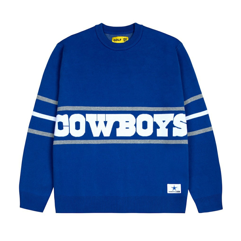 Dallas Cowboys GOLF WANG Jacquard Pullover Sweater - Blue - NFL