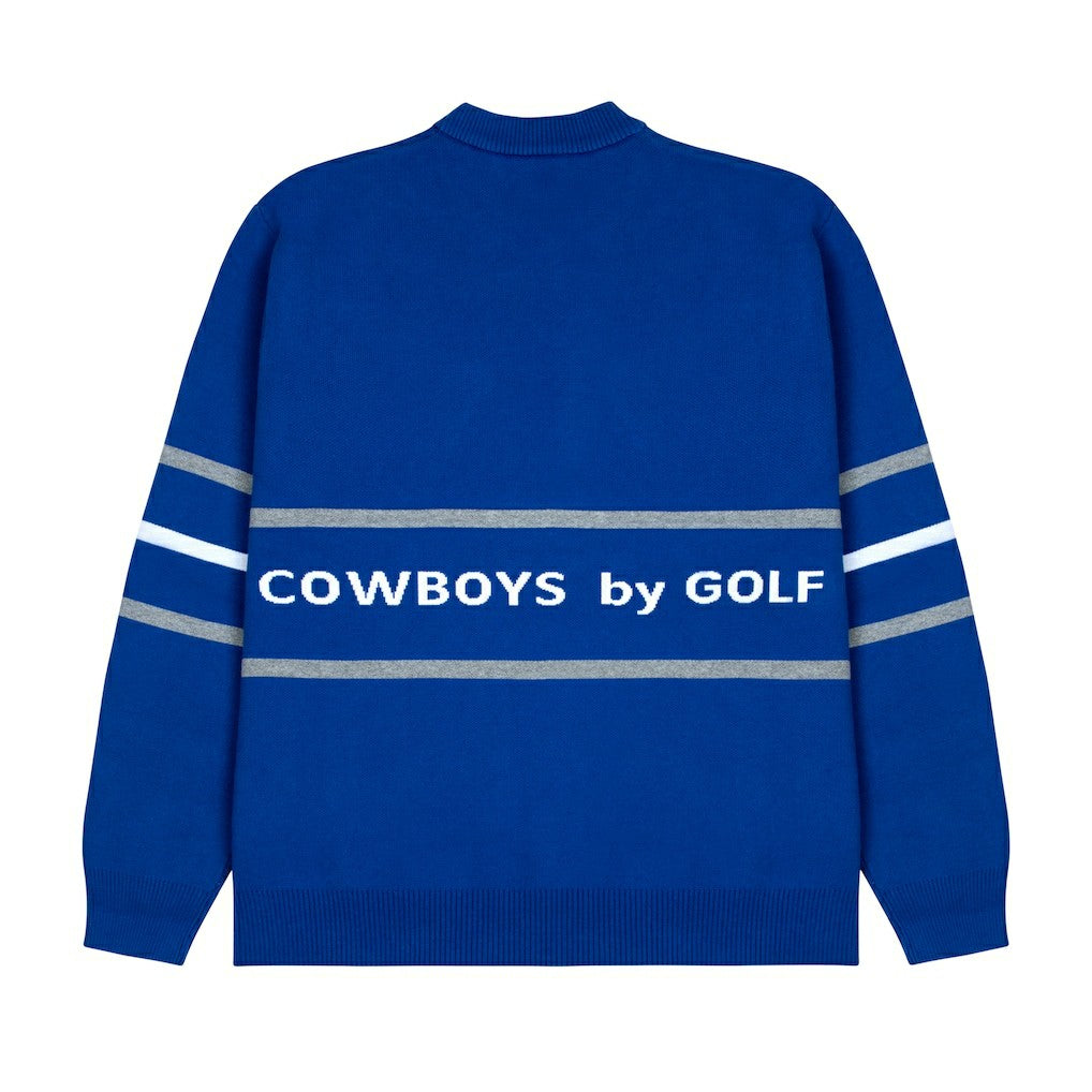 Dallas Cowboys GOLF WANG Jacquard Pullover Sweater - Blue - NFL