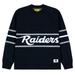 Las Vegas Raiders GOLF WANG Jacquard Pullover Sweater - Black - NFL