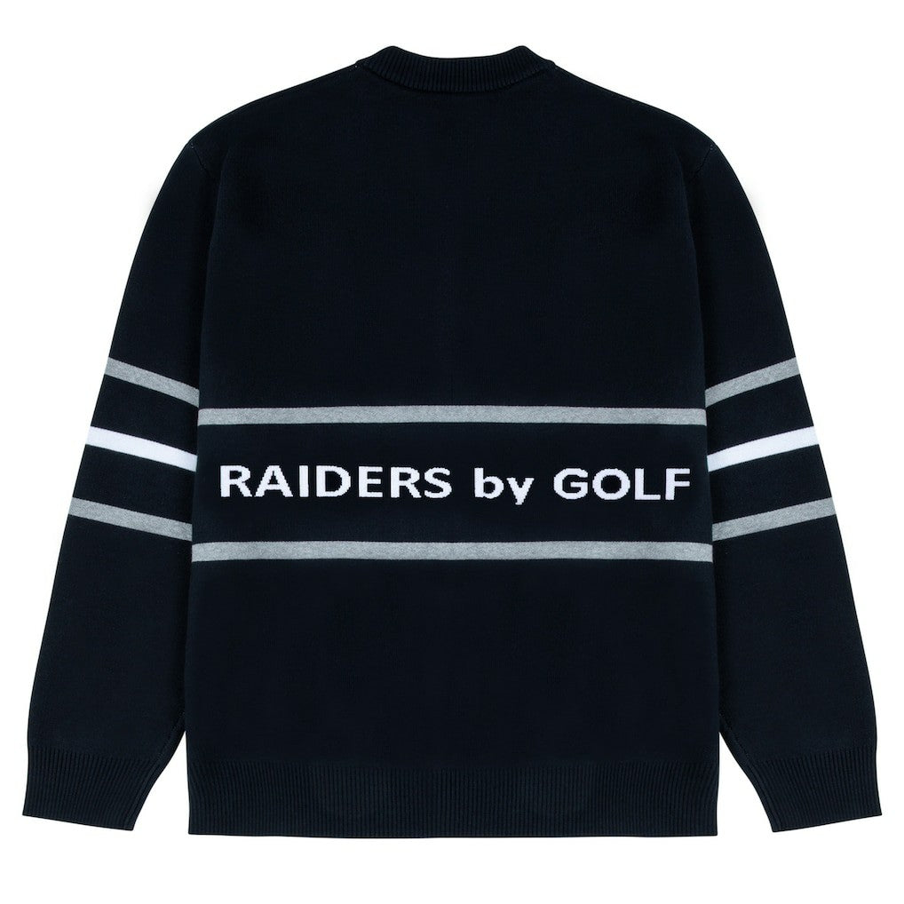 Las Vegas Raiders GOLF WANG Jacquard Pullover Sweater - Black - NFL