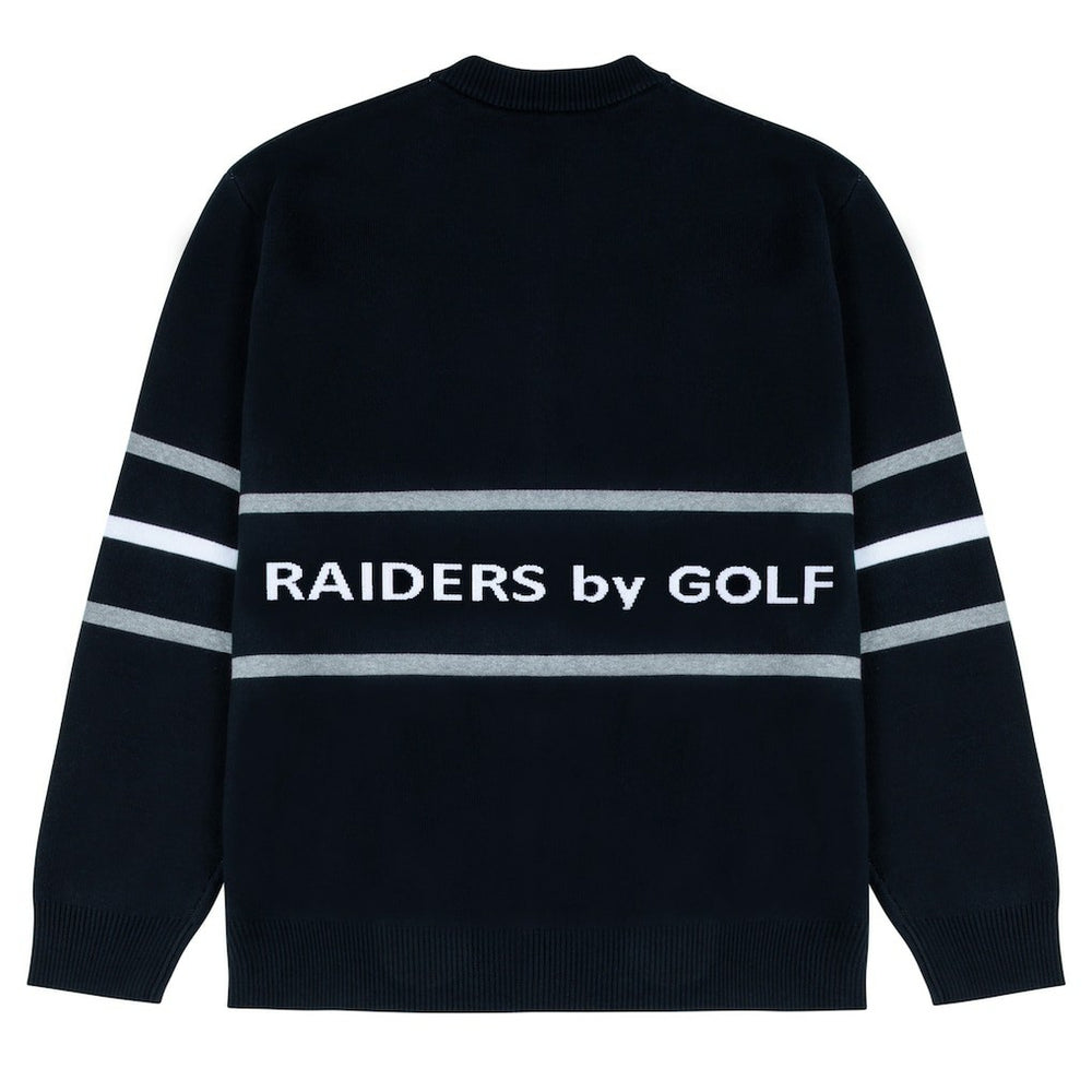 Las Vegas Raiders GOLF WANG Jacquard Pullover Sweater - Black - NFL