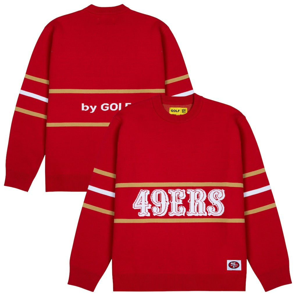 San Francisco 49ers GOLF WANG Jacquard Pullover Sweater - Scarlet - NFL