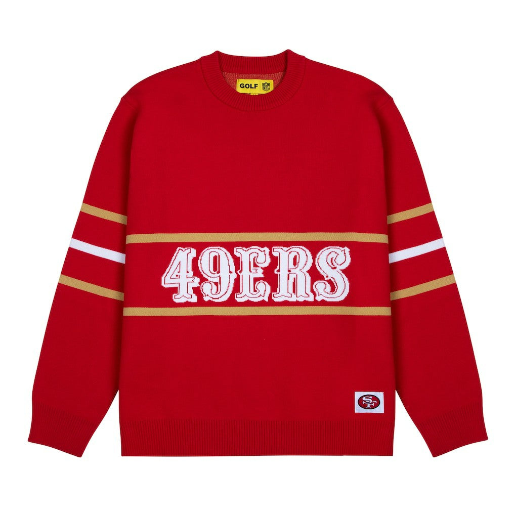 San Francisco 49ers GOLF WANG Jacquard Pullover Sweater - Scarlet - NFL