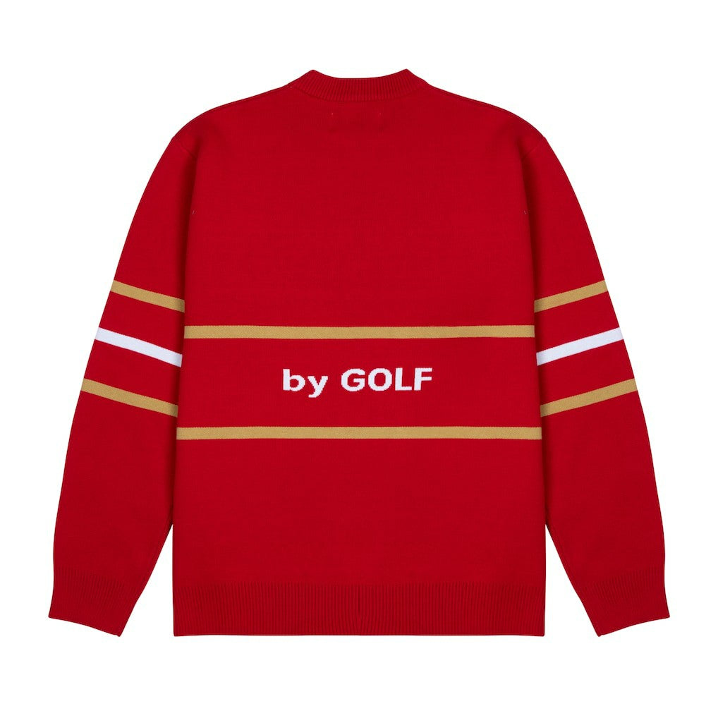 San Francisco 49ers GOLF WANG Jacquard Pullover Sweater - Scarlet - NFL