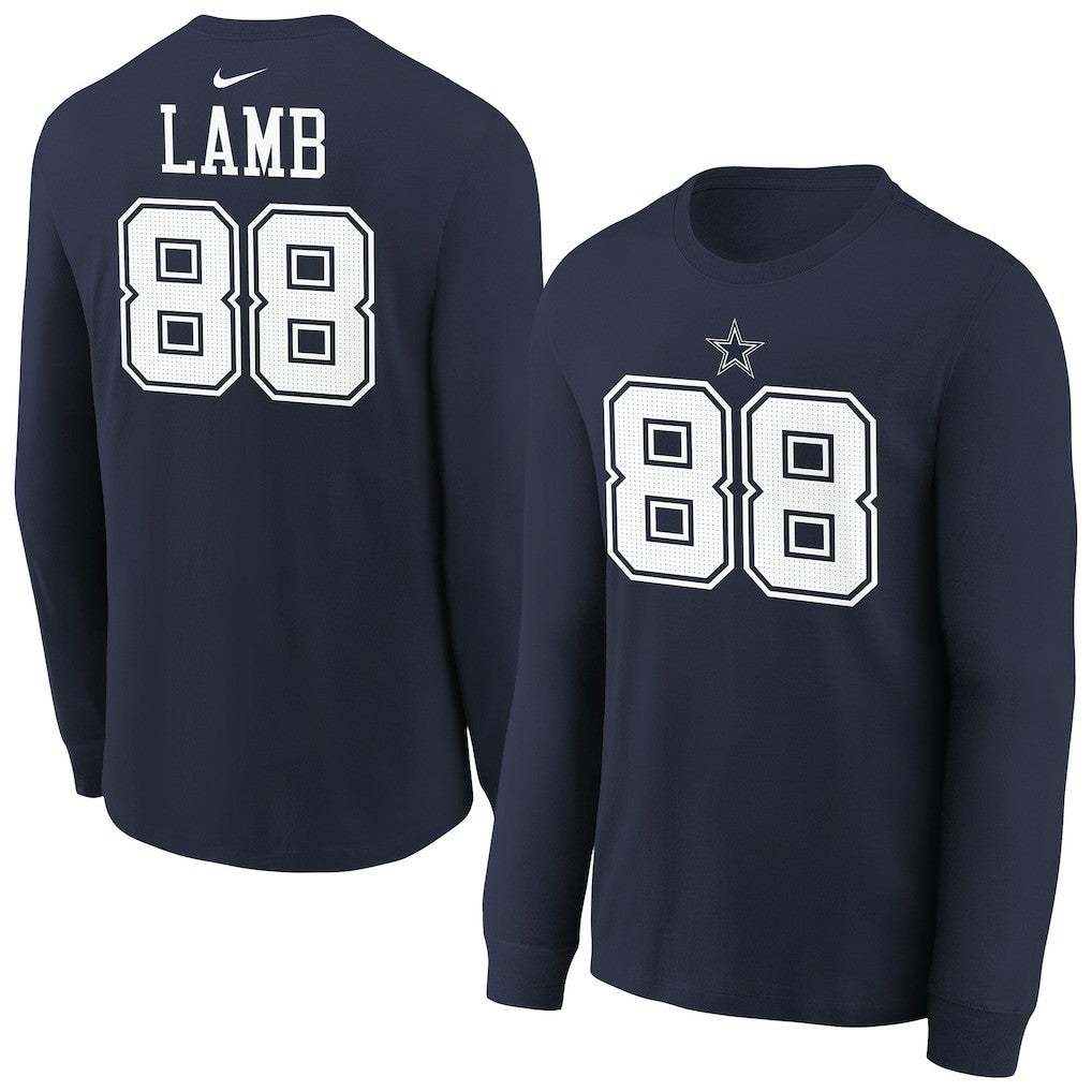 CeeDee Lamb Dallas Cowboys Youth Player Name & Number Long Sleeve T-Shirt - Navy - Nike