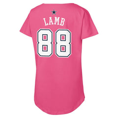 CeeDee Lamb Dallas Cowboys Girls Youth Player Name & Number T-Shirt - Pink - NFL